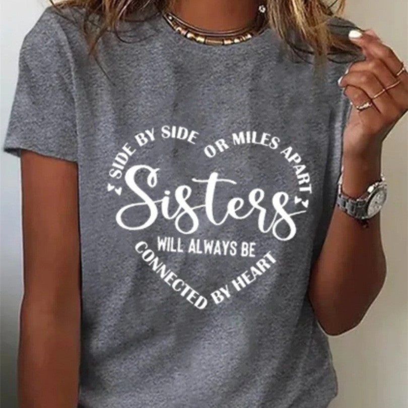 Women's Printed Nylon T Shirt Sweet Regular Fit Black