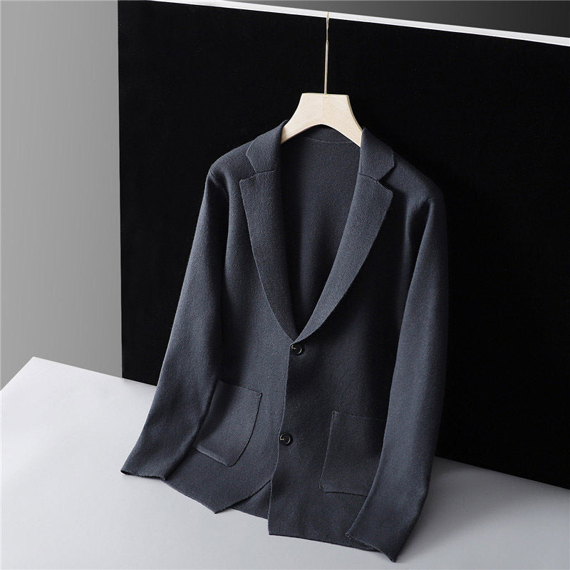 Unisex Youth Slim Fit Two Button Coat Acrylic Fiber