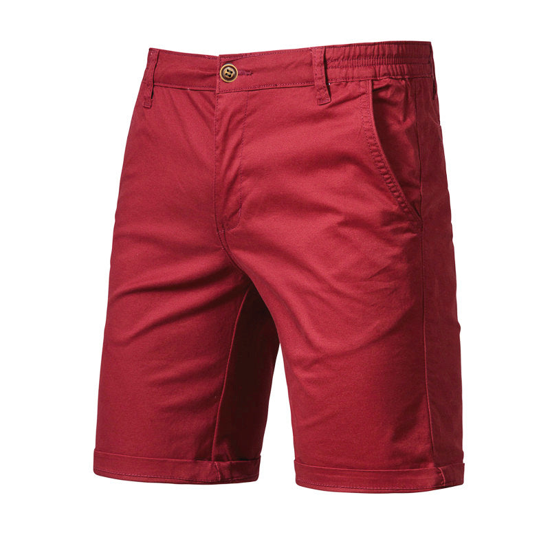 Straight Slim Cropped Pants Plus Size Solid Color Men's Clothing