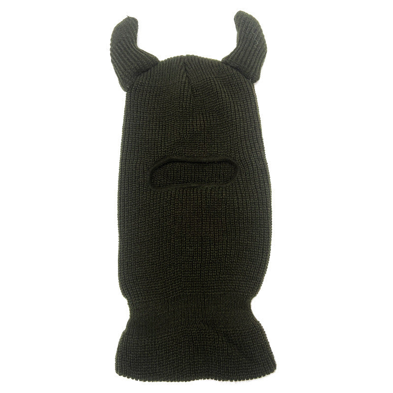 Halloween Wool Hat Horn Single Hole Headgear