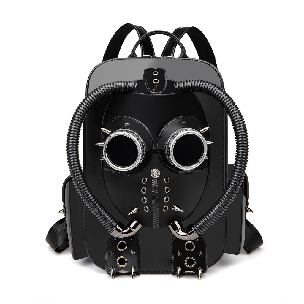 Mens Skull Studded PU Backpack Fashion Punk Gothic Bag