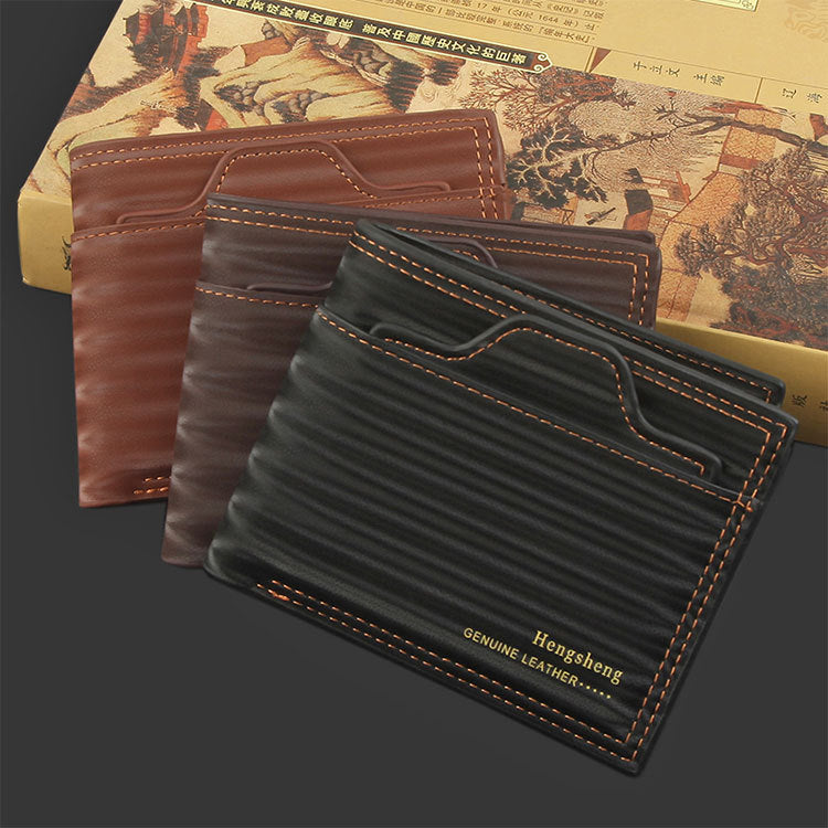 Unisex Slim Box Style Coin Purse PU Leather Rhombus Stripes