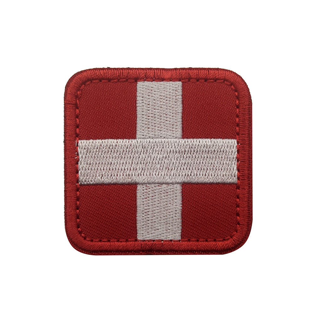 Cross Tactical Medical Badge Emergency Rescue Backpack Chapter Embroidery Velcro Label