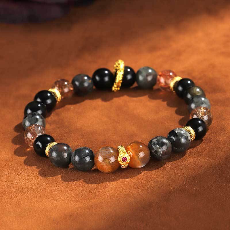 Black Sunstone Flame Stone Same Bracelet
