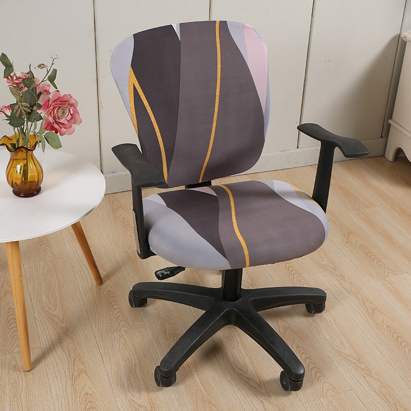 Modern Striped Polyester Split Universal Office Swivel Chair Cover