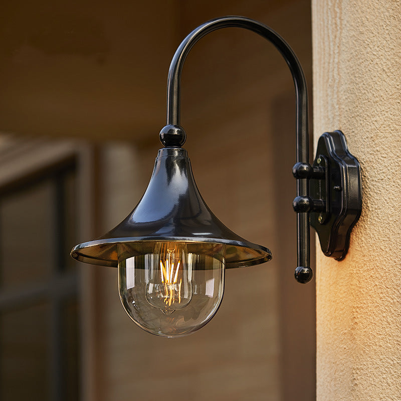 Outdoor Wall Lamp Horn Wall Lamp Outdoor Gate Lamp Stairs Pastoral Aluminum Balcony Exposed Table Lamp