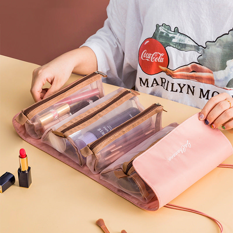 4-in-1 Mesh Makeup Bag – Portable Cosmetic Travel Organizer