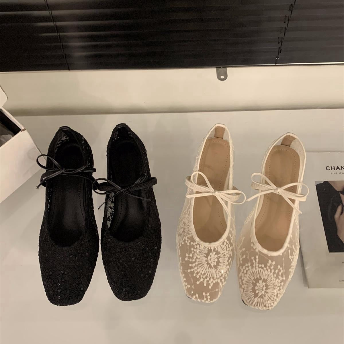 Spring Mesh Breathable Square Toe Mary Jane Pumps