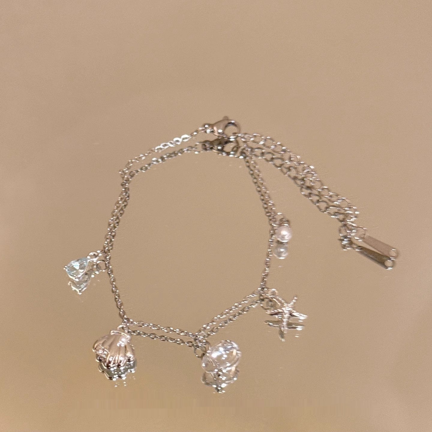 Women's Starfish Shell Pearl Bracelet – Alloy Fishtail Opal Design