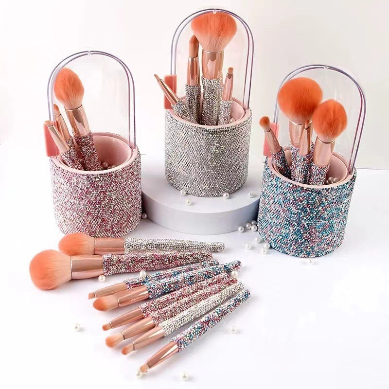 Diamond Makeup Brush Set – 8-Piece Luxury Crystal Handle Brushes