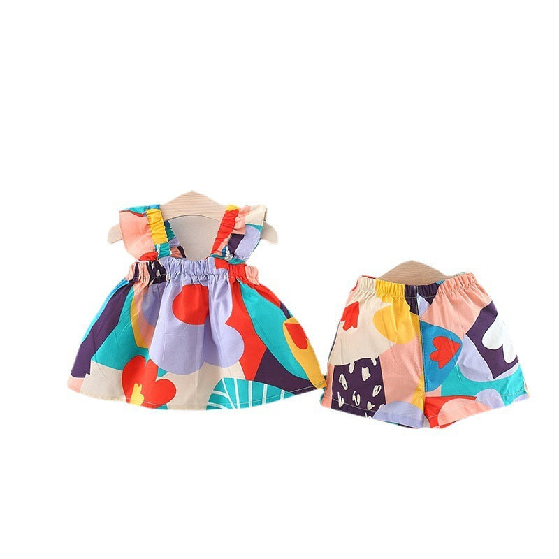 Children's Fashionable Overall Dress Set
