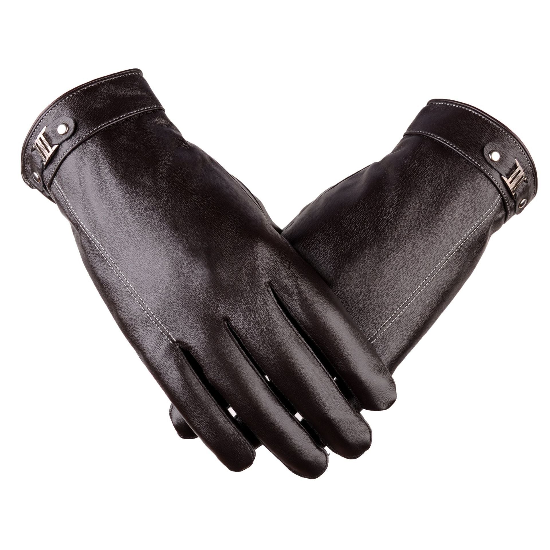 PU Leather Winter Gloves – Warm & Stylish Finger Design