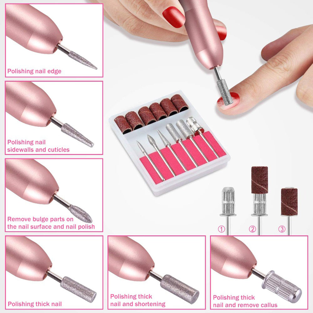 Electric Nail Drill Machine – USB Rechargeable Manicure & Pedicure Set