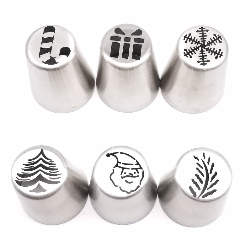 15-Piece Stainless Steel Christmas Icing Nozzle Set – Festive Piping Tips for Holiday Baking