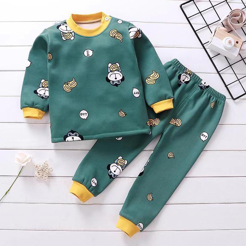 Children's Thermal Underwear Set – Fleece-Lined Thickened Autumn and Winter Warm Clothing Suit for Boys and Girls