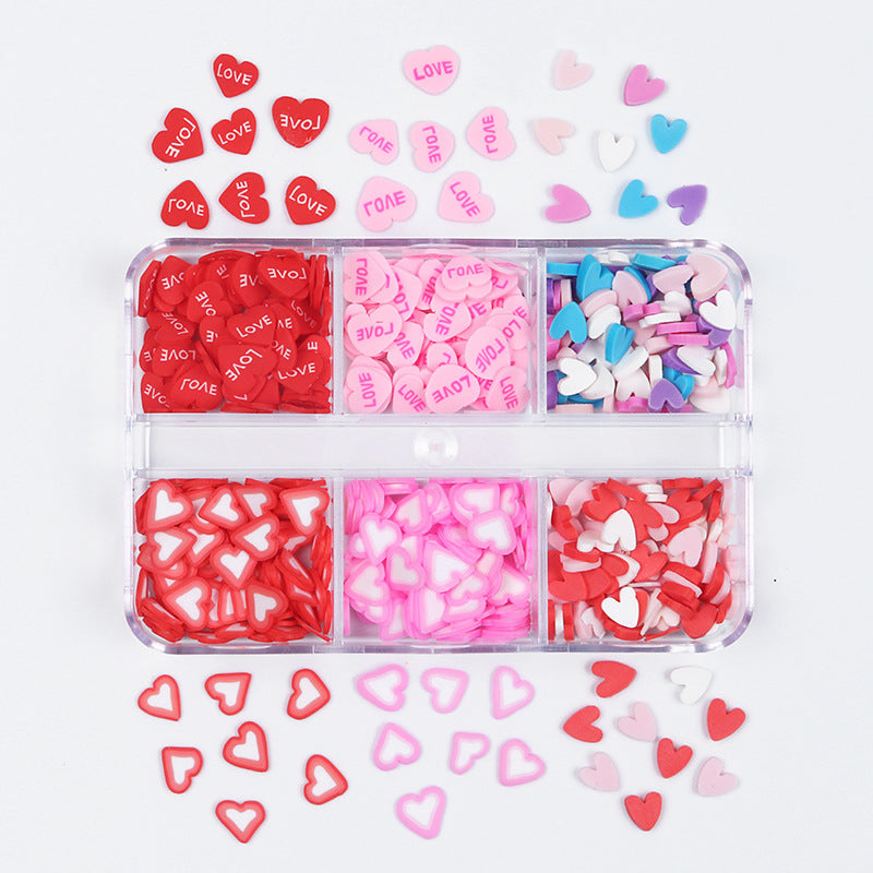 Small 6-grid Boxed Holiday Manicure Polymer Clay Ornament