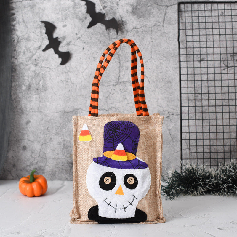 Halloween Candy Tote Bag – Creative Witch, Skull, and Pumpkin Gift Handbag for Kids and Party Favors