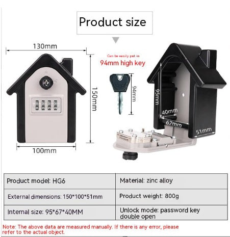 Large Wall-mounted Decoration Storage Box Emergency Unlocking Home Decoration Anti-theft