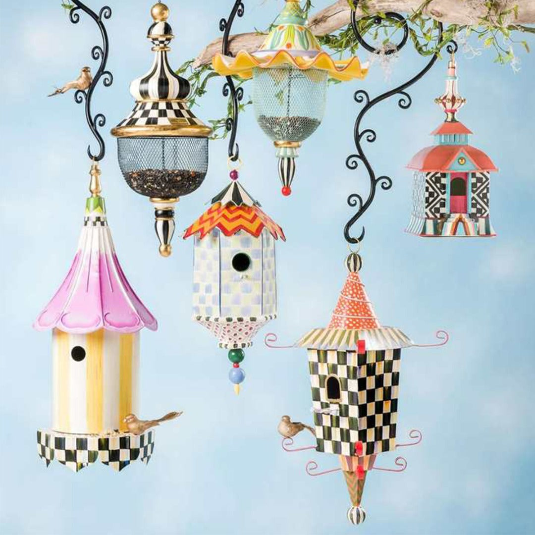 Metal Bird Feeder Hanging Birdhouse – Creative Garden Yard Window Decor with Parrot Feeding Pendant
