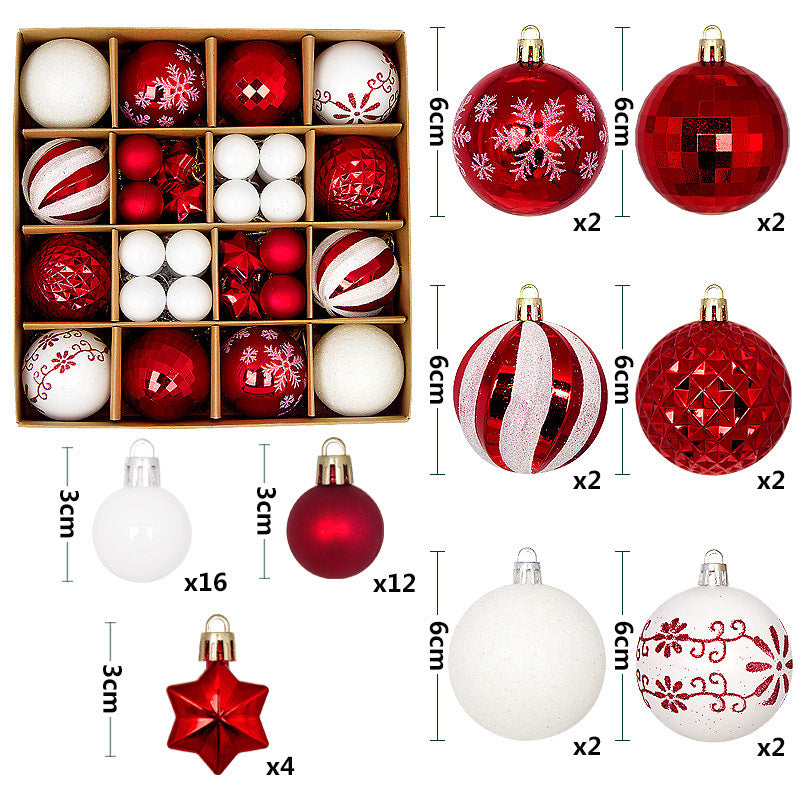 44PCS Painted Shaped Paper Box Electroplating Ball Pendant