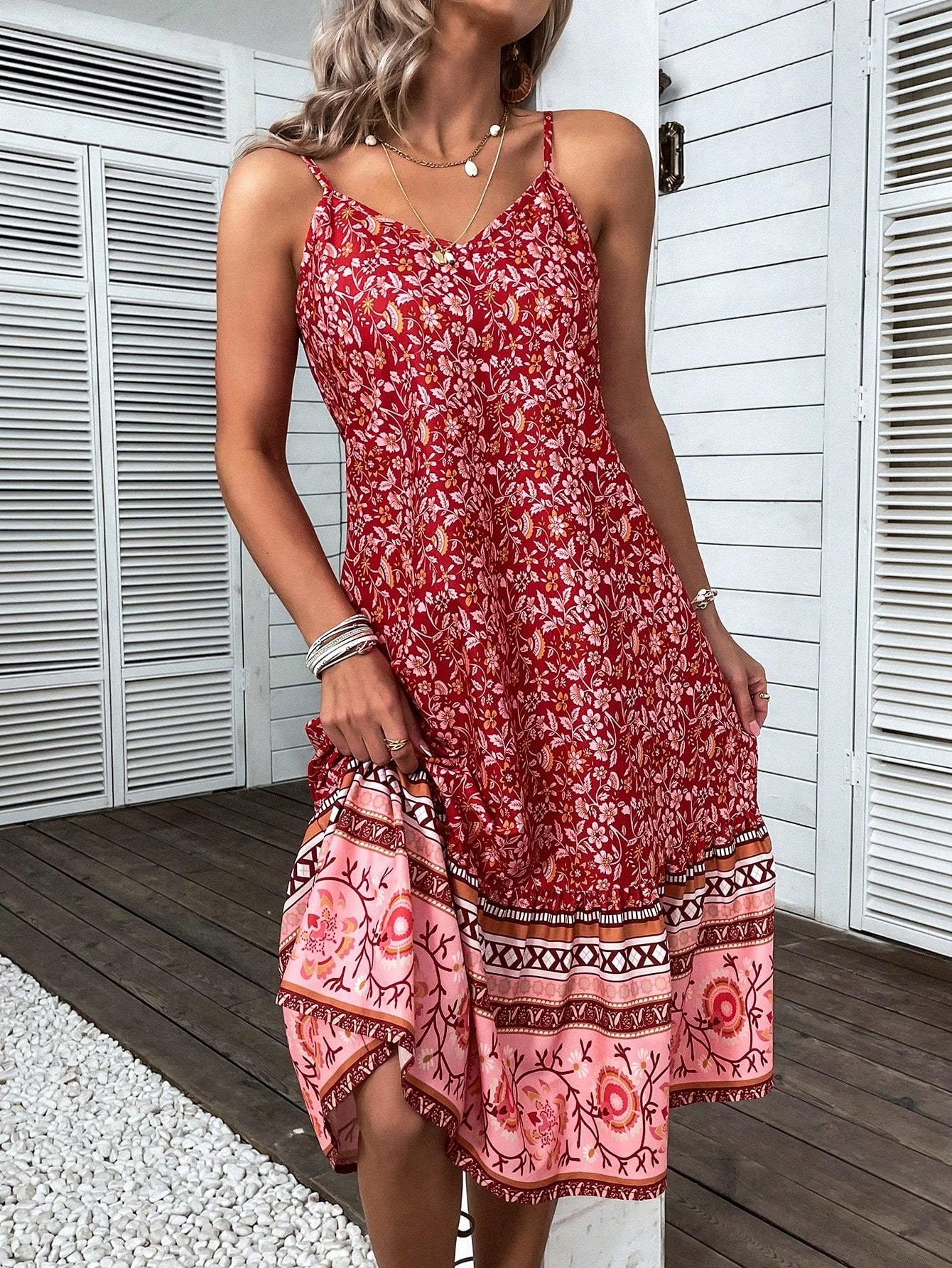 Women's Sleeveless Printed Casual Dress Maxi Vacation Beach Outfit