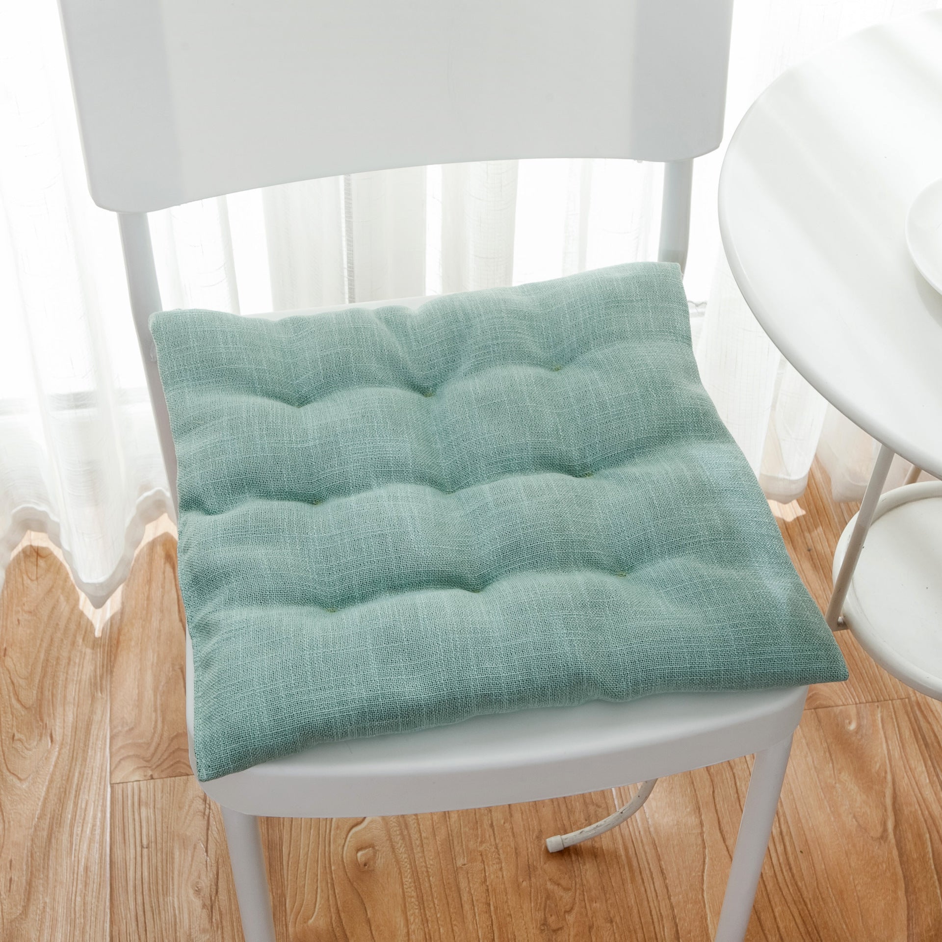 Simple Nordic Solid Color Linen Thickened Seat Cushion