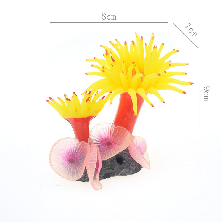 Aquarium Fish Tank Silicone Coral Anemone Plant