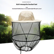 Anti Mosquito Bucket Hat Quick-dry Casual Sun-proof Fishing Hat