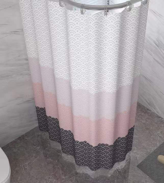 Polyester Waterproof & Mildew-Proof Bathroom Partition Shower Curtain