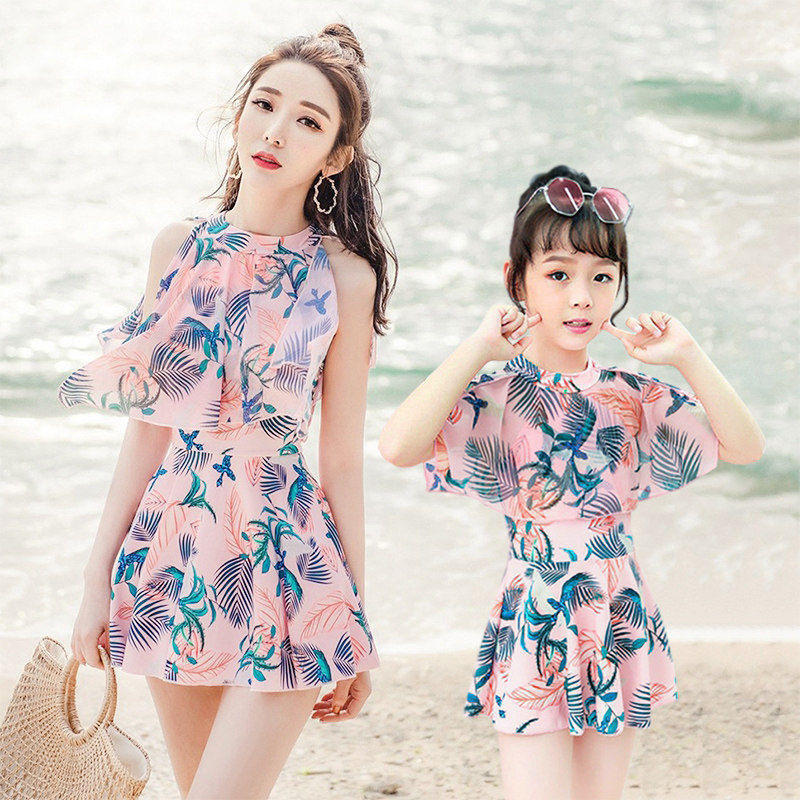 Mother And Daughter With The Same Paragraph To Cover The Belly Thin Swimsuit Set