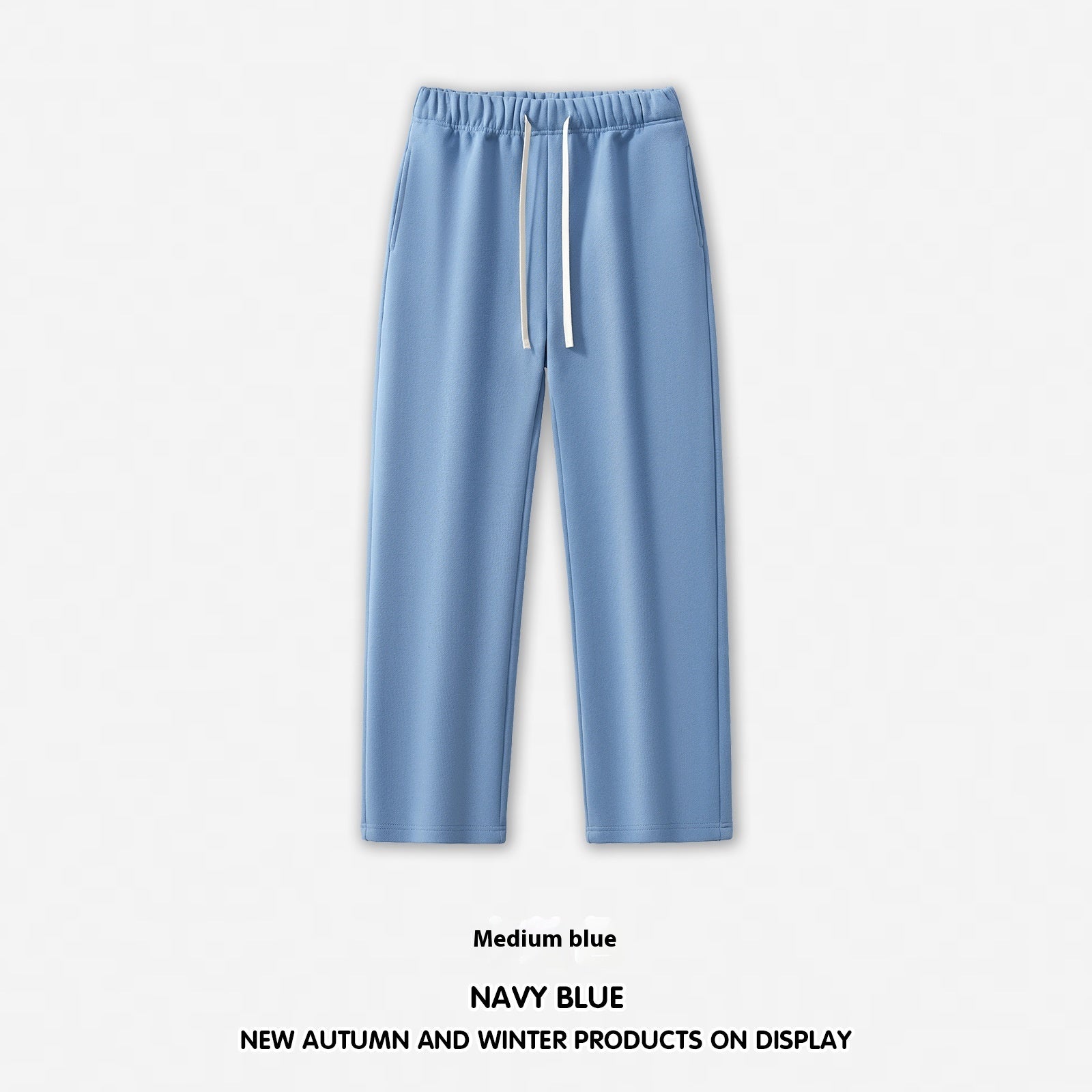 Men’s Wide-Leg Sweatpants – Straight Solid Color Dopamine Style