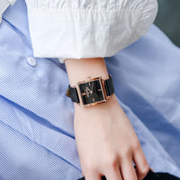 Black Leather Black Gold Frame