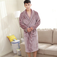 Purple nightgown man