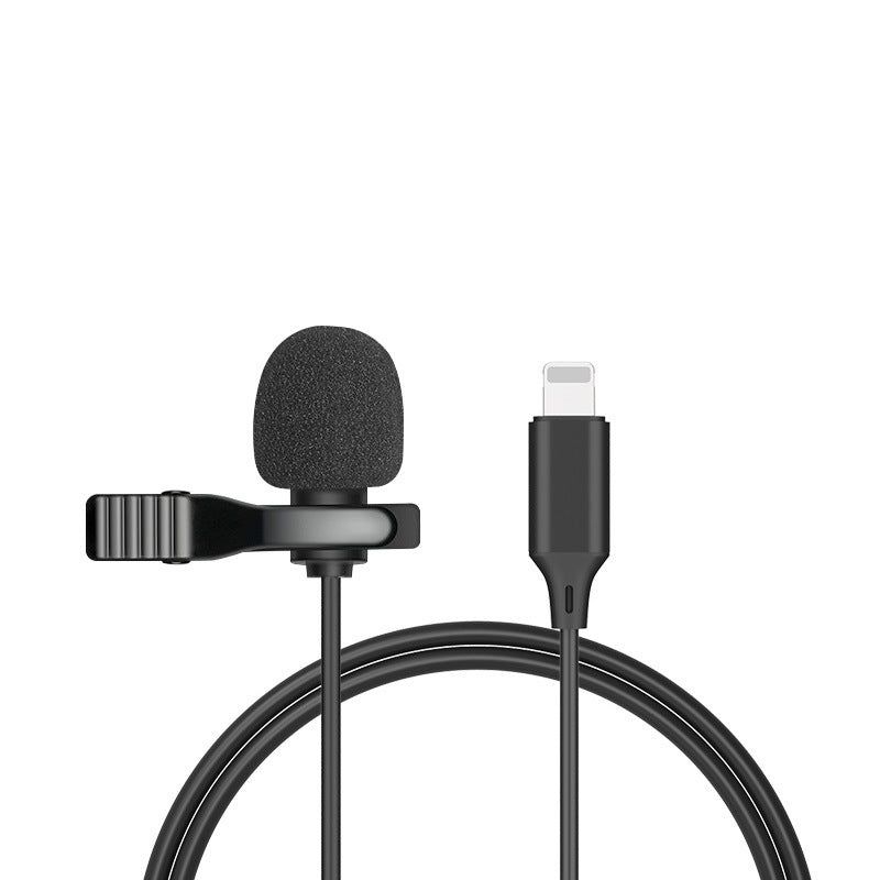 Metal Lavalier One-point Two-amplifier Microphone Mini Live Recording Collar Clip Earphone Microphone