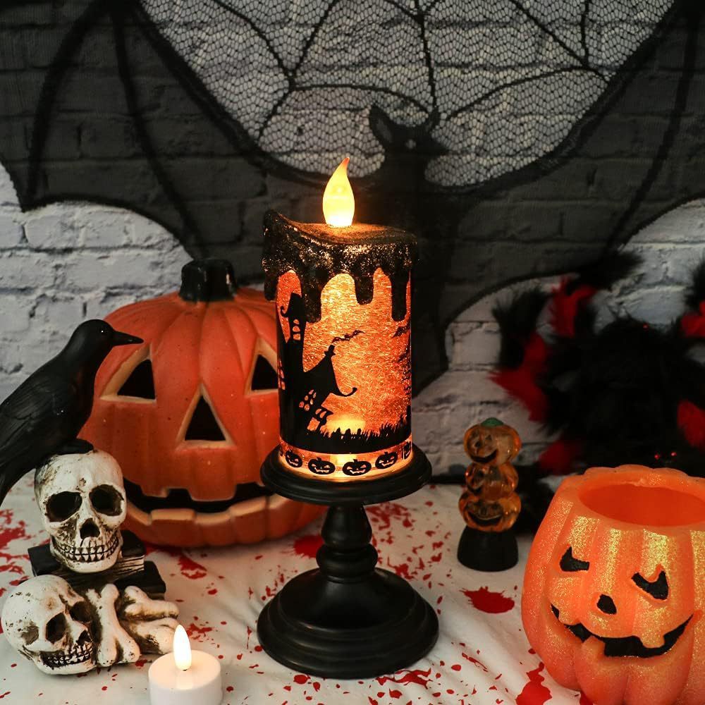 Halloween Decoration Props Candlestick Castle Pumpkin Small Night Lamp