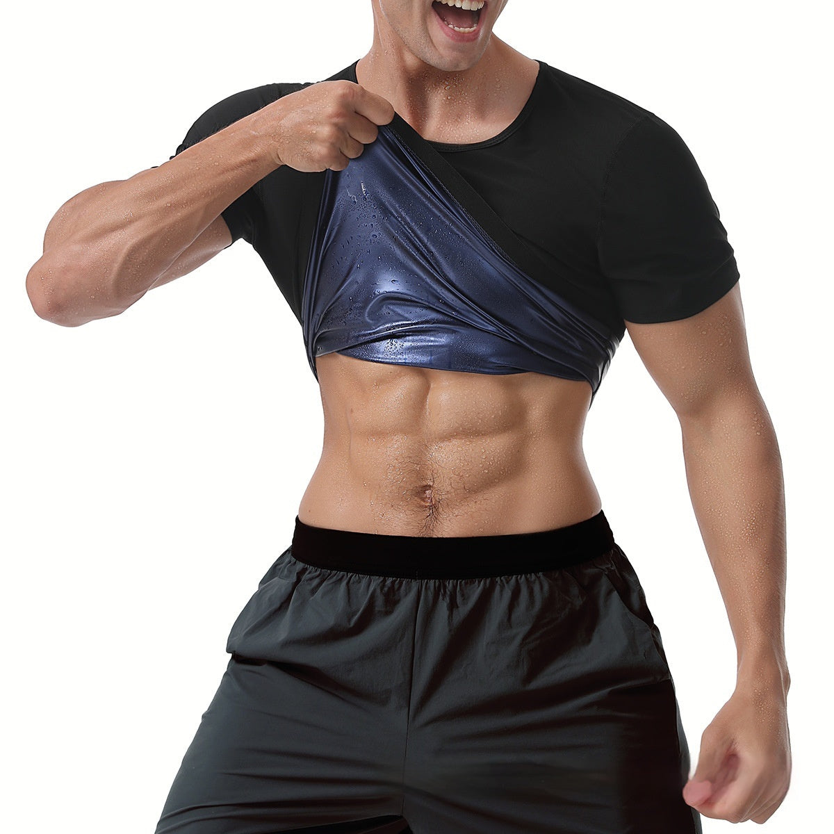 Men's Violently Sweat Sports Short-sleeved Fitness Vest Body Shaper