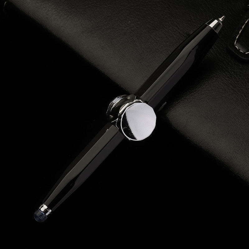 Creative LED Spinning Ballpoint Pen with Decompression Gyro for Office and School