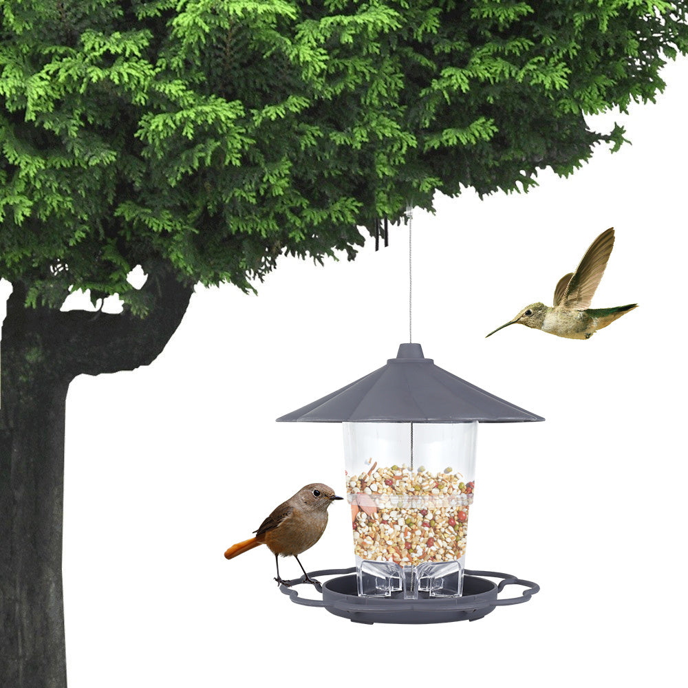 Foldable Hanging Wild Bird Feeder with Removable Roof – Large Capacity Outdoor Garden Birdcage Feeder