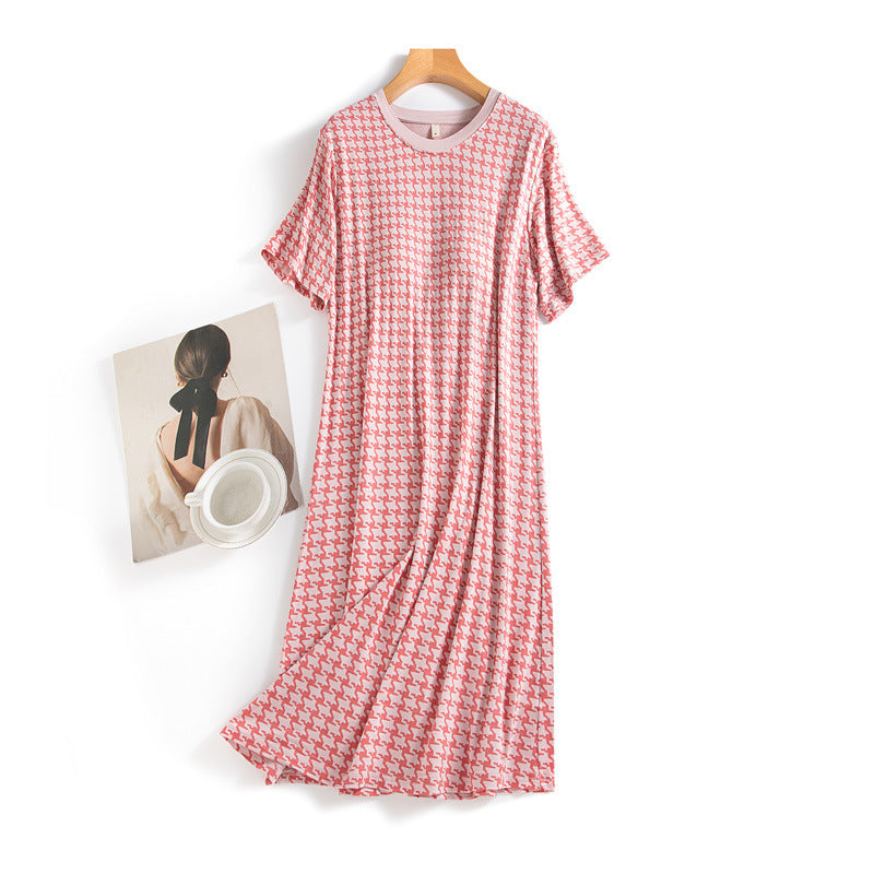 Ladies Belt Chest Pad Cup Loose-fitting Loungewear Nightdress