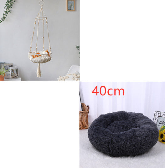 Pure Hand Woven Cat''s Nest Hammock Basket Household Pet