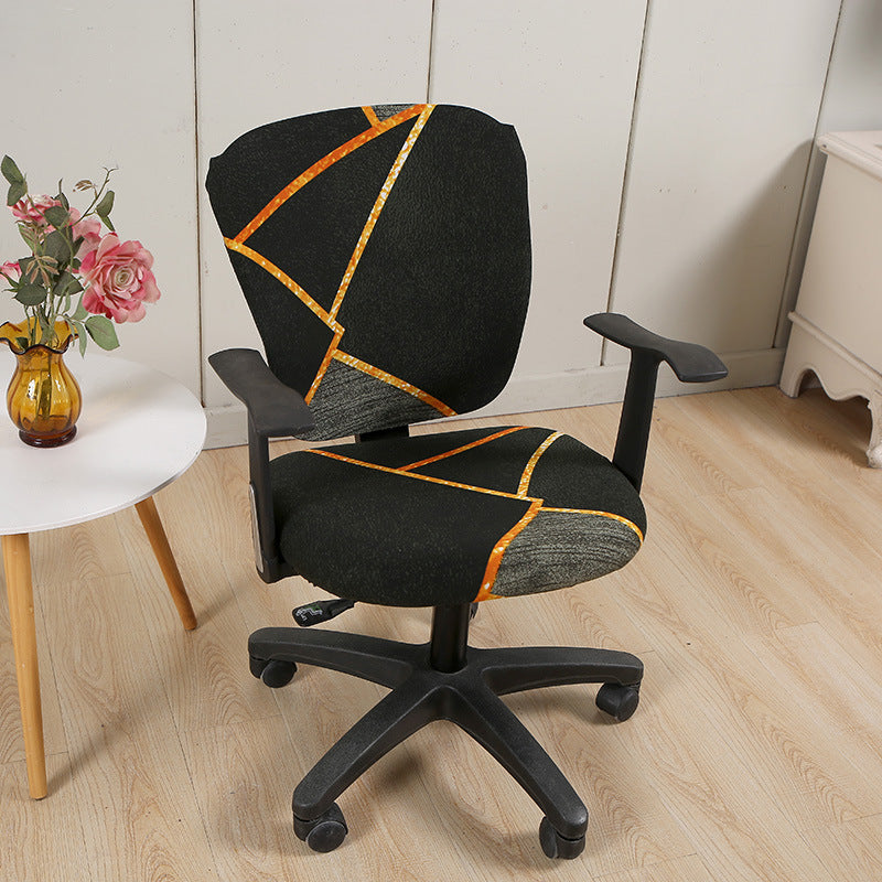Modern Striped Polyester Split Universal Office Swivel Chair Cover
