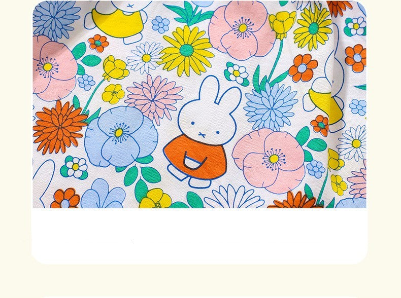 Cartoon Printing Lapel Cotton Girls' Dress