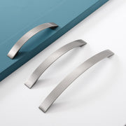 Simple Semi-arc Nickel Brushed Cabinet Chest Of Drawer Door Aluminum Alloy Handle