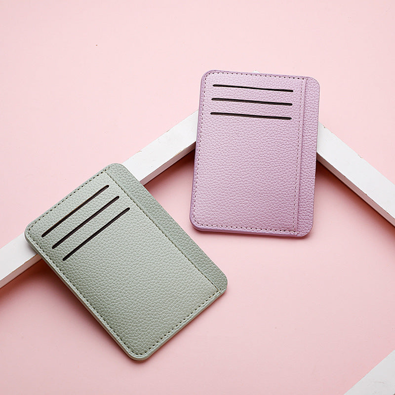 Slim PU Leather Card Holder Wallet Womens 5 Card Slots