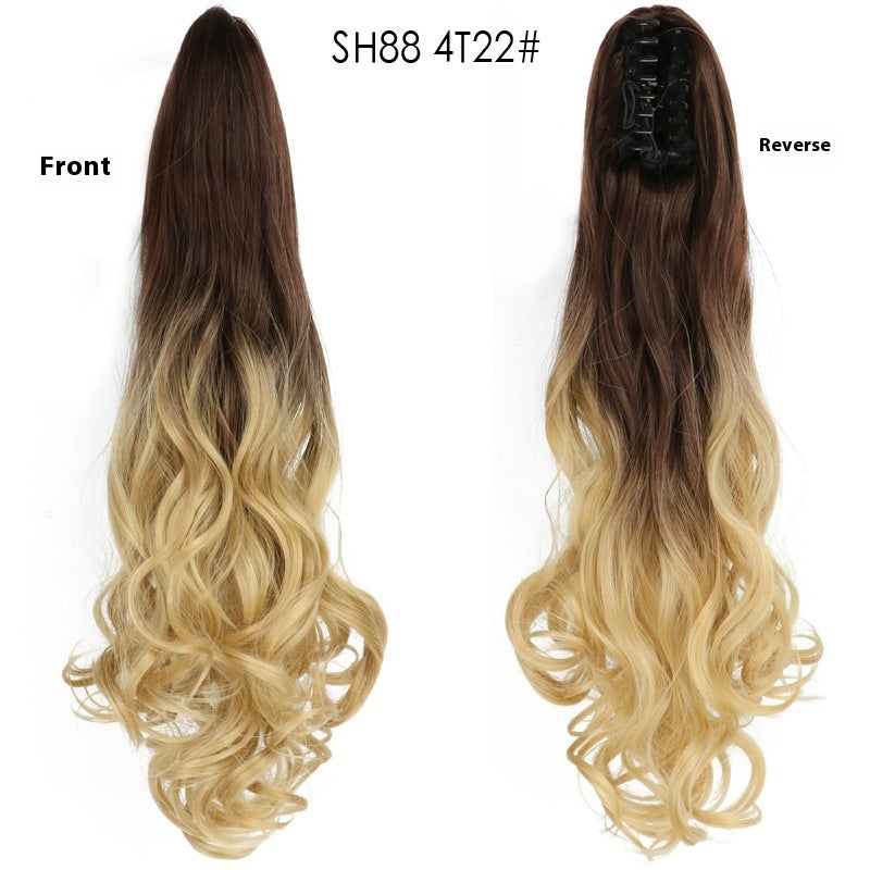 Colorful Long Curly Clip-On Ponytail Wig – Vibrant & Heat-Resistant