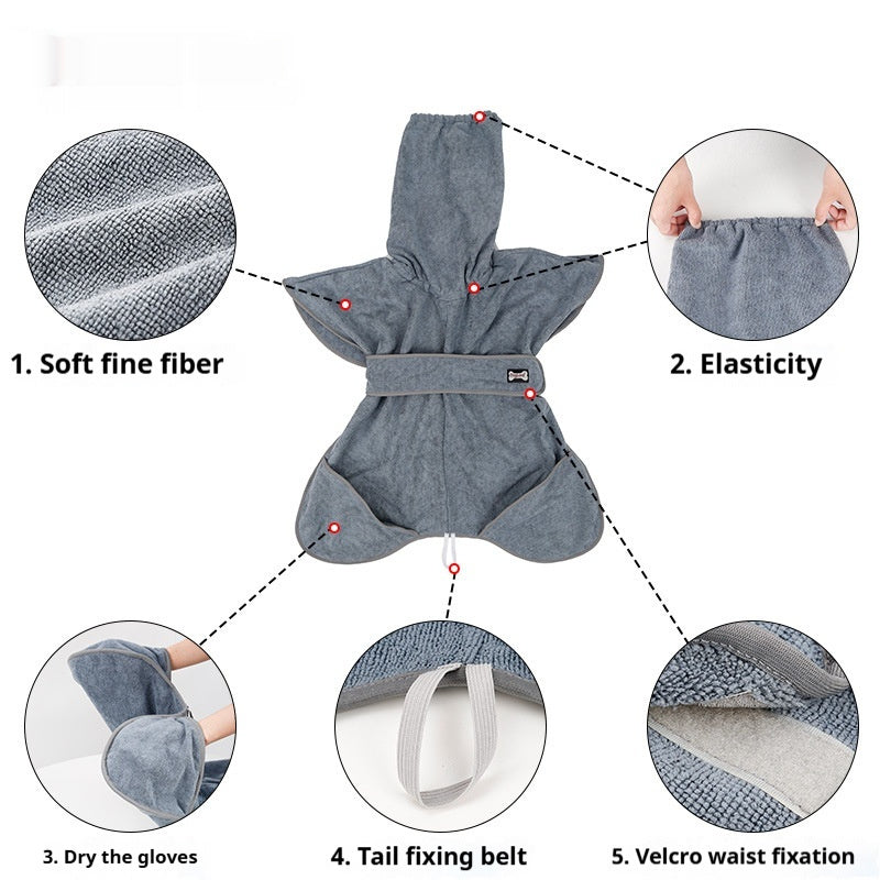 Pet Cotton Dog Bath Towel Strong Water-absorbing Bath Quick-drying