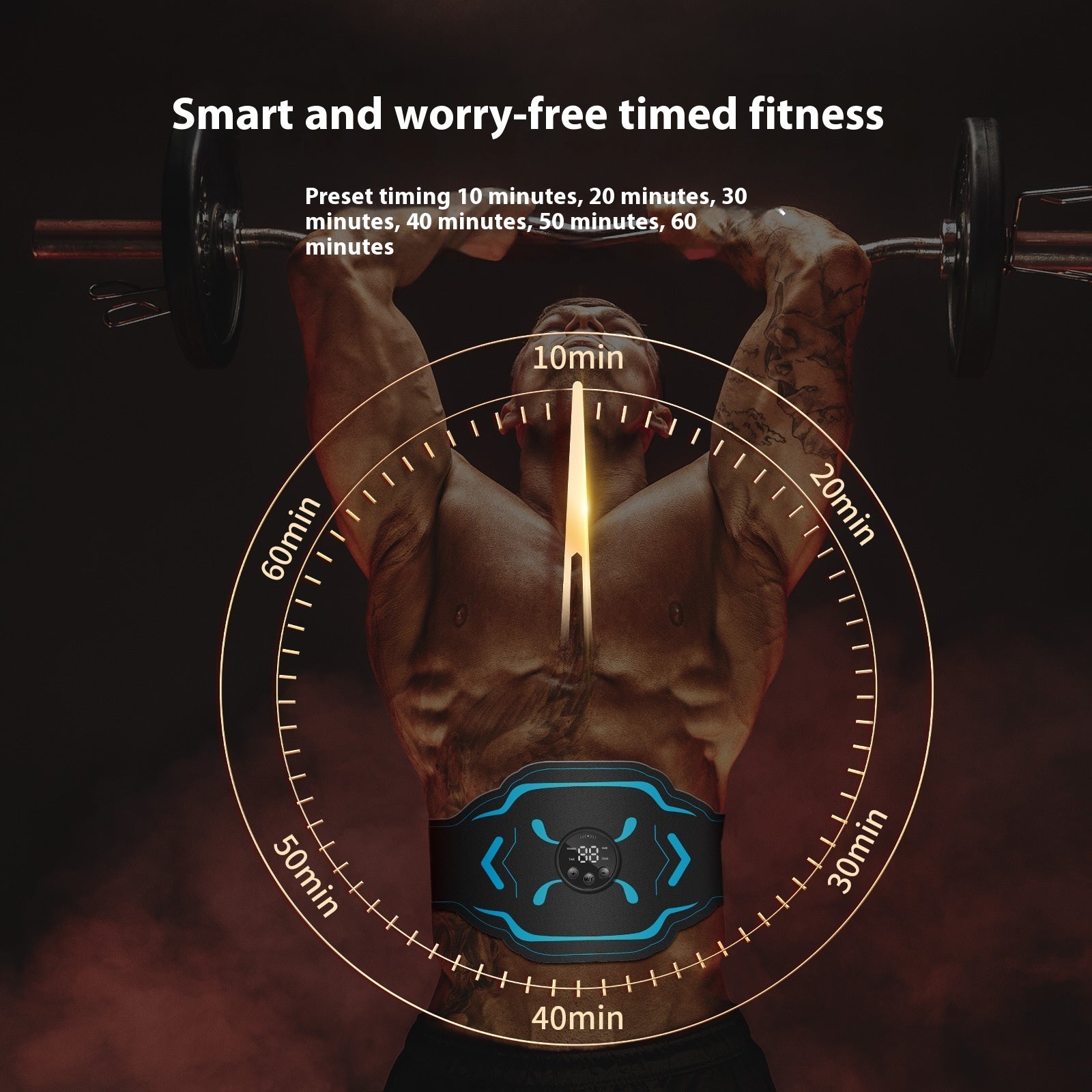Intelligent Timed EMS Massage Belt For Lazy People To Exercise At Home