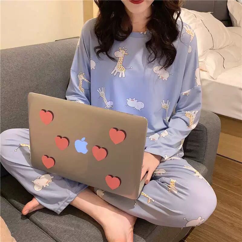 Cute Long-Sleeved Trousers Cartoon Student Pajamas Home Service Suit