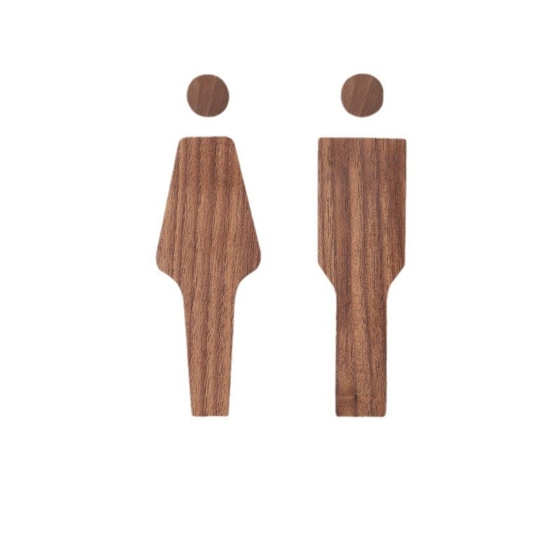 Solid Wood Men's And Women's Bathroom Signs Wooden Bathroom Signs