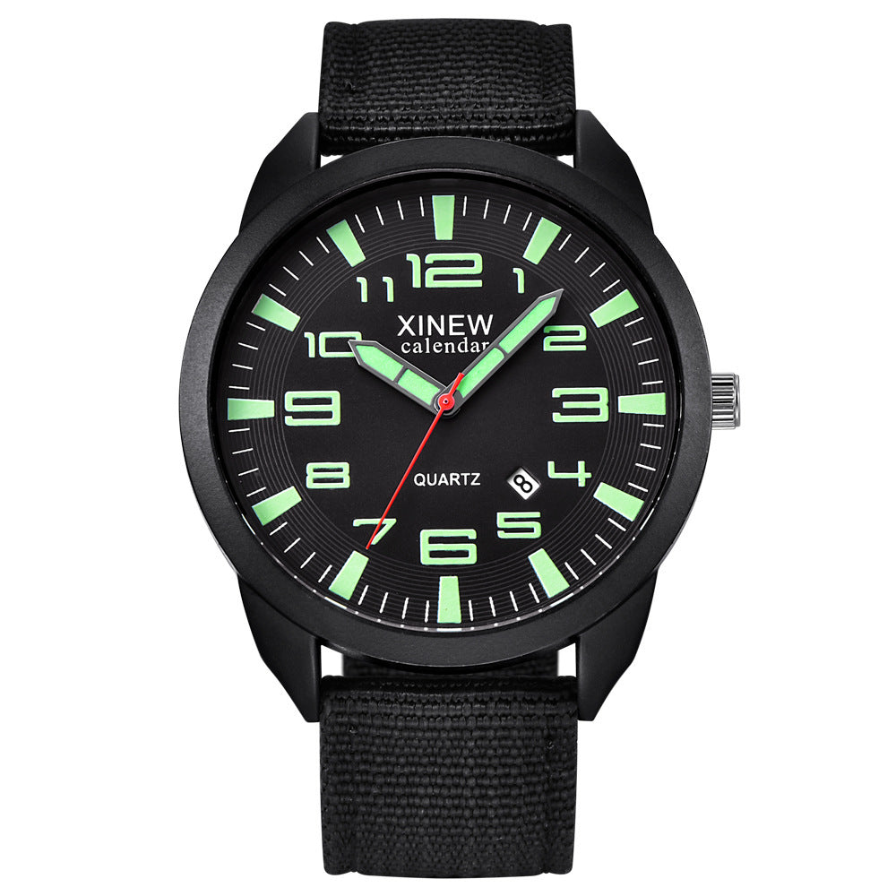 Men's Watch Nylon Strap Sports Watch Calendar Quartz Watch